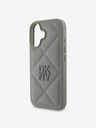 DKNY DKNY PU Leder gesteppt Stack Logo Rückseite für iPhone 16 Grau