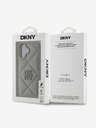DKNY DKNY PU Leder gesteppt Stack Logo Rückseite für iPhone 16 Grau