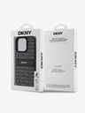 DKNY DKNY PU Leder Repeat Pattern Tonal Stripe Back Cover für iPhone 16 Pro Schwarz