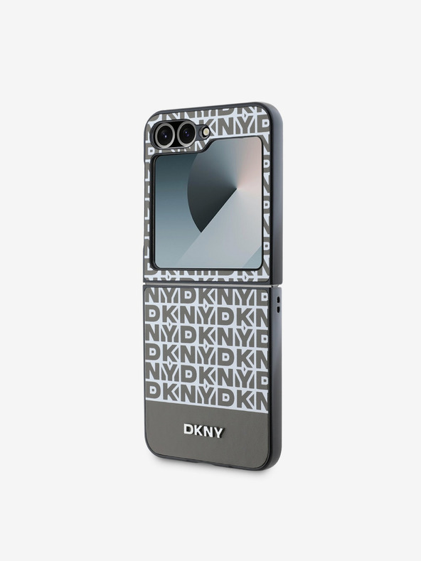DKNY DKNY PU-Leder mit Streifenmuster auf der Rückseite für Samsung Galaxy Z Flip 6 Braun