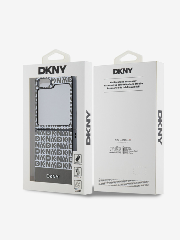 DKNY DKNY PU-Leder mit Streifenmuster auf der Rückseite für Samsung Galaxy Z Flip 6 Braun