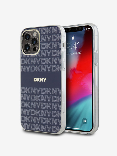 DKNY PC/TPU Wiederholungsmuster Tonal Stripe Magsafe Back Cover für iPhone 12/12 Pro Blau DKNY