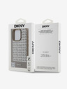DKNY DKNY PU Leder Wiederholungsmuster Bodenstreifen MagSafe Back Cover für iPhone 16 Pro Max Braun