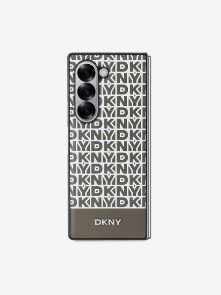 DKNY DKNY PU Leder Wiederholungsmuster Boden Streifen MagSafe Back Cover für Samsung Galaxy Z Fold 6 Braun