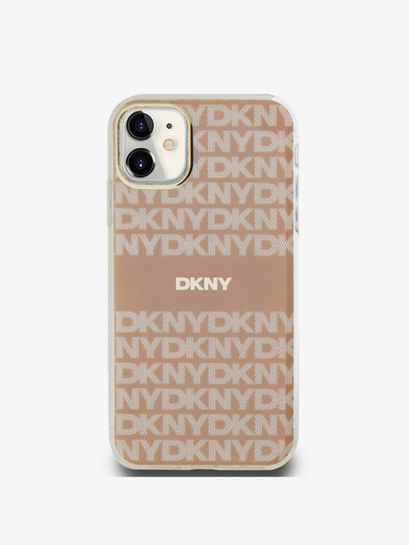 DKNY PC/TPU Wiederholungsmuster Tonal Stripe Magsafe Back Cover für iPhone 11 Pink DKNY