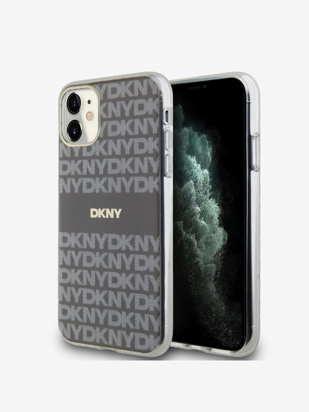 DKNY PC/TPU Repeat Pattern Tonal Stripe Magsafe Back Cover für iPhone 11 Beige DKNY