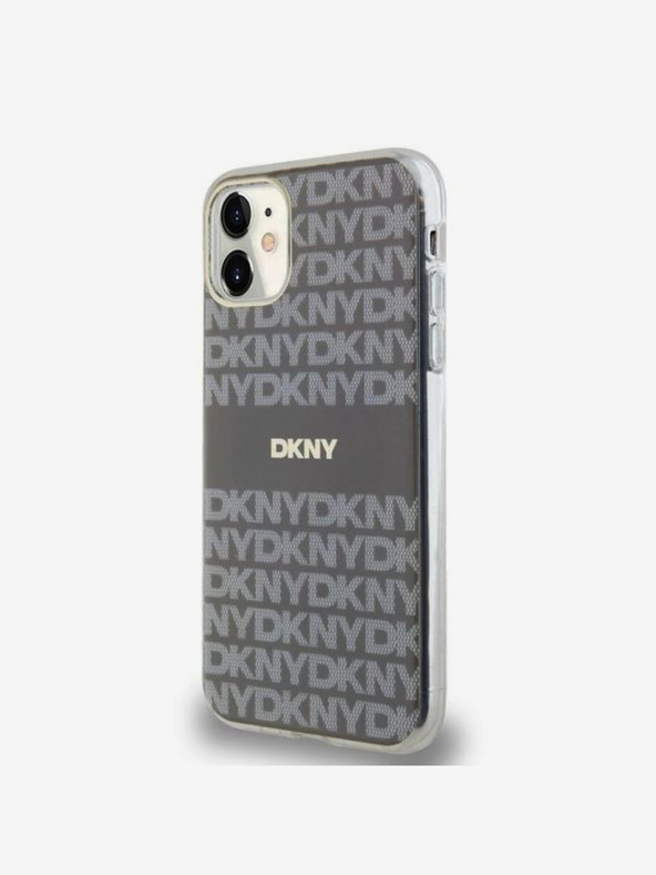 DKNY PC/TPU Repeat Pattern Tonal Stripe Magsafe Back Cover für iPhone 11 Beige DKNY