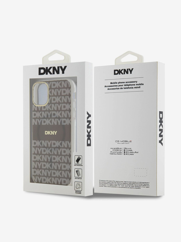 DKNY PC/TPU Repeat Pattern Tonal Stripe Magsafe Back Cover für iPhone 11 Beige DKNY