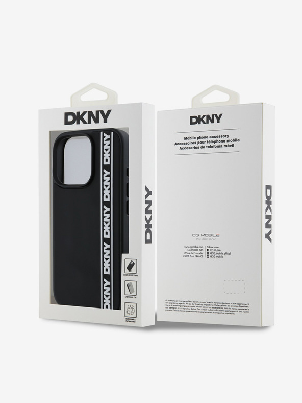 DKNY DKNY 3D Rubber Repeat Logo Line Back Cover für iPhone 16 Pro Max Schwarz