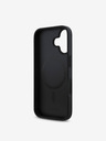 DKNY DKNY PU Leder Repeat Pattern Stack Logo MagSafe Back Cover für iPhone 16 Plus Schwarz