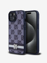 DKNY DKNY PU Leder Rückseite mit Karomuster und Streifen für iPhone 15 Blau