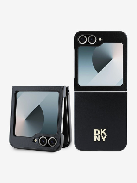 DKNY DKNY PU Leder Stack Logo Schutzhülle für Samsung Galaxy Z Flip 6 Schwarz