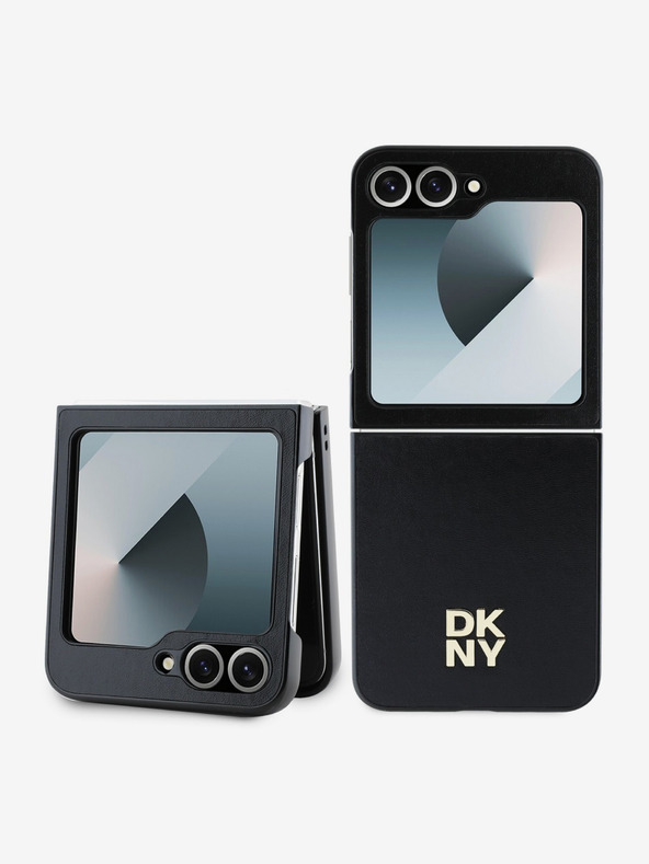 DKNY DKNY PU Leder Stack Logo Schutzhülle für Samsung Galaxy Z Flip 6 Schwarz