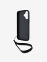 DKNY DKNY PU Leder Stack Logo Handgelenkschlaufe Schutzhülle für iPhone 16 Schwarz