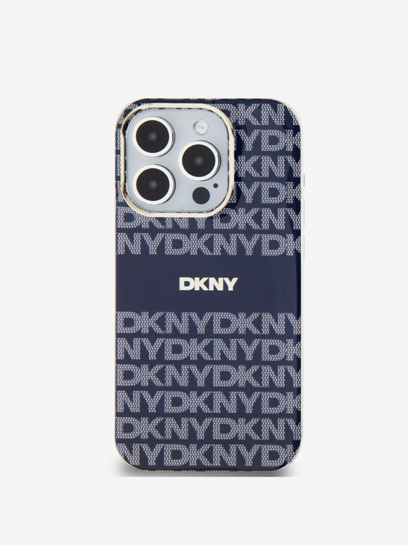 DKNY PC/TPU Repeat Pattern Tonal Stripe Magsafe Back Cover für iPhone 13 Pro Blau DKNY