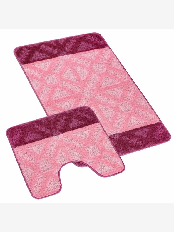 Bellatex Badezimmer- und Toilettenvorleger Geometrie rosa Bellatex
