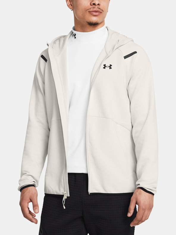 Under Armour Herren Sweatshirt Under Armour UA Unstoppable Flc FZ HD EU-WHT