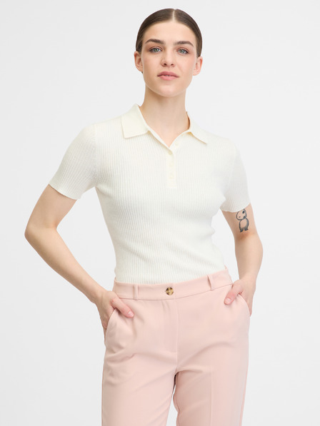 Orsay Weißes Damen-T-Shirt mit kurzen Ärmeln ORSAY