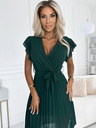numoco Chiffon-Rüschenkleid mit Ausschnitt und Rüschen - grün Numoco