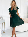 numoco Chiffon-Rüschenkleid mit Ausschnitt und Rüschen - grün Numoco
