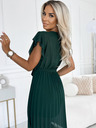 numoco Chiffon-Rüschenkleid mit Ausschnitt und Rüschen - grün Numoco