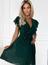 numoco Chiffon-Rüschenkleid mit Ausschnitt und Rüschen - grün Numoco