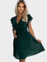 numoco Chiffon-Rüschenkleid mit Ausschnitt und Rüschen - grün Numoco