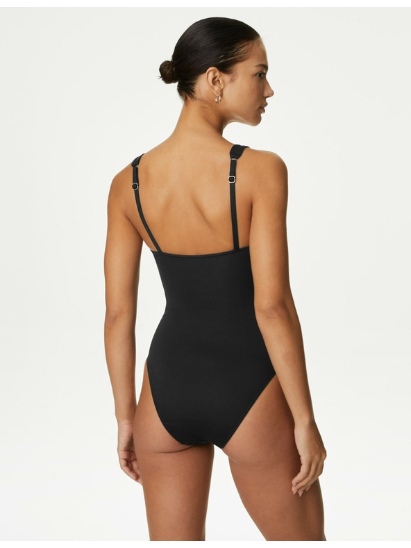 Marks & Spencer Bauchbetonter Badeanzug mit Dekolleté Marks & Spencer schwarz