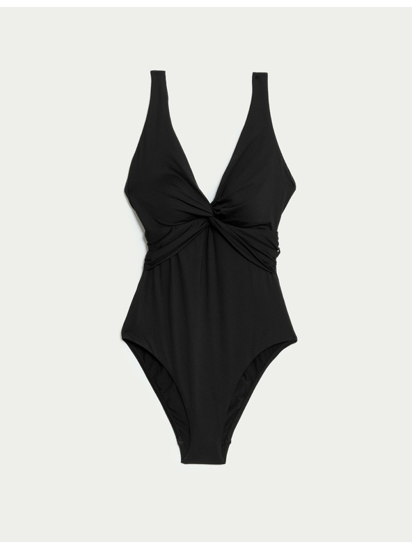 Marks & Spencer Bauchbetonter Badeanzug mit Dekolleté Marks & Spencer schwarz