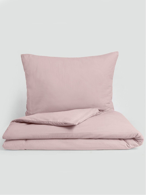 Kvalitex Klassische Flanell-Bettwäsche 140x200, 70x90cm rosa
