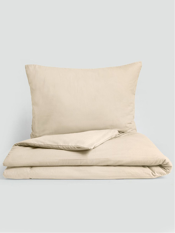 Kvalitex Classic Flanell-Bettwäsche 140x200, 70x90cm hellbeige