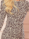 numoco Asymmetrisches Kleid mit Raffungen und Rüschen - Leopardenmuster Numoco