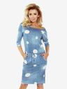 numoco Sportliches Kleid - Jeans mit weißen Polka Dots Numoco