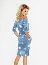 numoco Sportliches Kleid - Jeans mit weißen Polka Dots Numoco