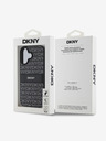 DKNY DKNY PU Leder Repeat Pattern Tonal Stripe Back Cover für iPhone 16 Plus Schwarz