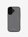 DKNY PU Leather Silver Metal Logo Magsafe iPhone 16 Grey Phone Case