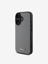 DKNY PU Leather Silver Metal Logo Magsafe iPhone 16 Grey Phone Case