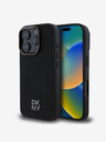 DKNY DKNY PU Leder Stack Logo Magsafe Schutzhülle für iPhone 16 Pro Max Schwarz