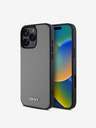 DKNY PU Leather Silver Metal Logo Magsafe iPhone 16 Pro Grey Handyhülle