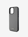 DKNY PU Leather Silver Metal Logo Magsafe iPhone 16 Pro Grey Handyhülle