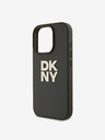 DKNY PU Leather Stack Logo Handschlaufe iPhone 16 Pro Green Handyhülle