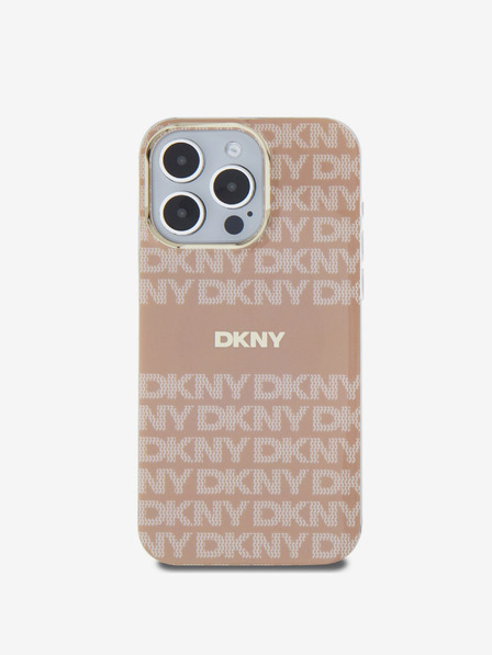 DKNY PC/TPU Wiederholungsmuster Tonal Stripe Magsafe Back Cover für iPhone 15 Pro Max Pink DKNY