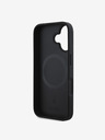 DKNY DKNY PU Leder Repeat Pattern Bottom Stripe MagSafe Back Cover für iPhone 16 Plus Schwarz