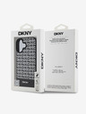 DKNY DKNY PU Leder Repeat Pattern Bottom Stripe MagSafe Back Cover für iPhone 16 Plus Schwarz