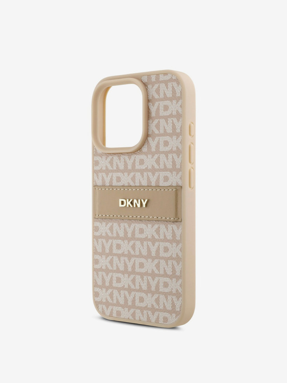 DKNY DKNY PU-Leder Rückseite mit Streifenmuster für iPhone 16 Pro Max Pink