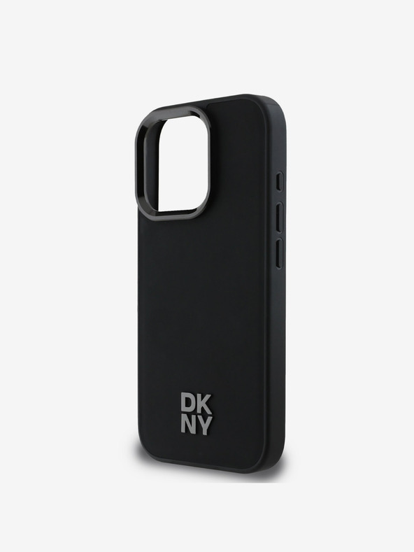 DKNY DKNY PU Leder Stack Logo Magsafe Back Cover für iPhone 16 Pro Max Schwarz