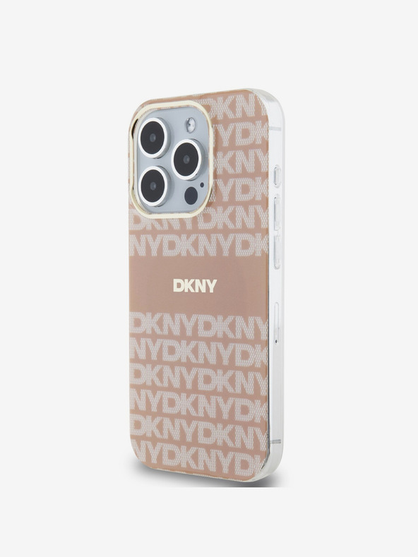 DKNY PC/TPU Repeat Pattern Tonal Stripe Magsafe Back Cover für iPhone 13 Pro Max Pink DKNY