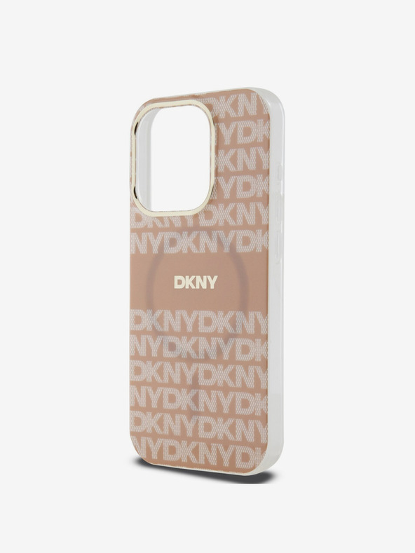DKNY PC/TPU Repeat Pattern Tonal Stripe Magsafe Back Cover für iPhone 13 Pro Max Pink DKNY