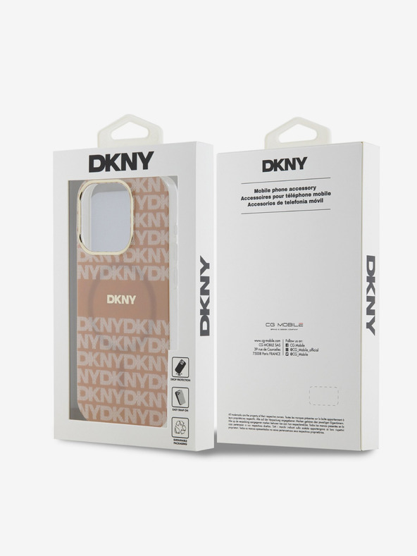 DKNY PC/TPU Repeat Pattern Tonal Stripe Magsafe Back Cover für iPhone 13 Pro Max Pink DKNY