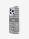 DKNY PC/TPU Wiederholungsmuster Tonal Stripe Magsafe Back Cover für iPhone 15 Pro Max Beige DKNY